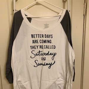 3/4 Sleeve Length T-Shirt by Torrid